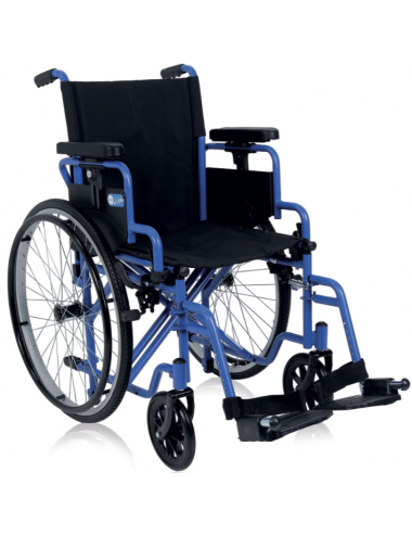 Fauteuil roulant pliant à autotractation - NEXT Bleu