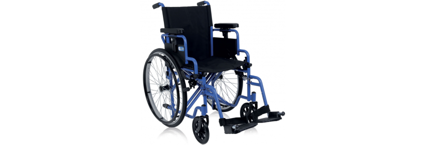 Fauteuil roulant pliant à autotractation - NEXT Bleu