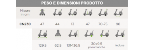 Scooter Mobility 230 measures