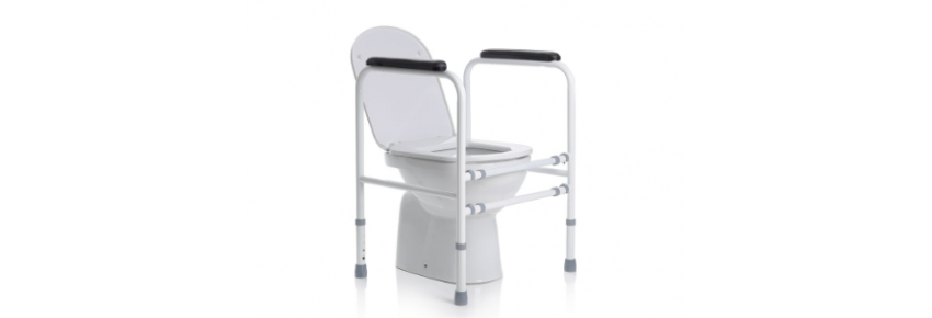 AIDE WC EN ACIER RÉGLABLE DÉMONTABLE.