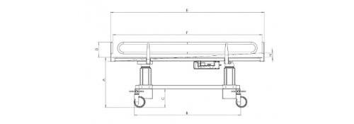 MEASUREMENTS - HYDRAULIC SHOWER STRETCHER - CROSS TYPE