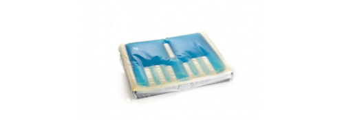 Cushion with internal self-shaping fluid