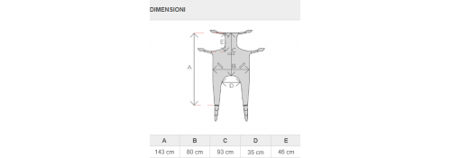 Patient Lift Harness – with Head Support Measurements