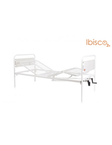 Manual hospital bed with two adjustable cranks - IBISCO