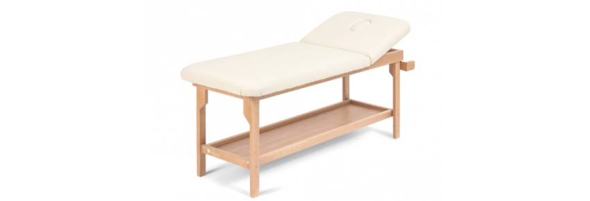 Cama profesional de madera con orificio y soporte para rollo