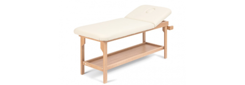 Cama profesional de madera con orificio y soporte para rollo