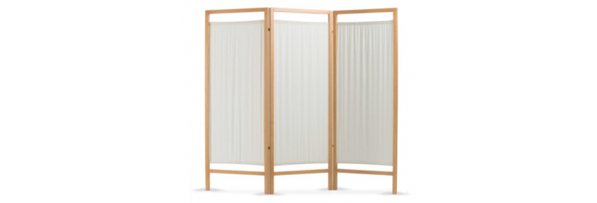 Wooden Screen – 3 Panels in Fireproof Cotton