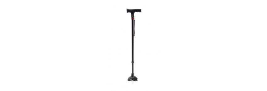 Aluminum cane with LED light and acoustic alert