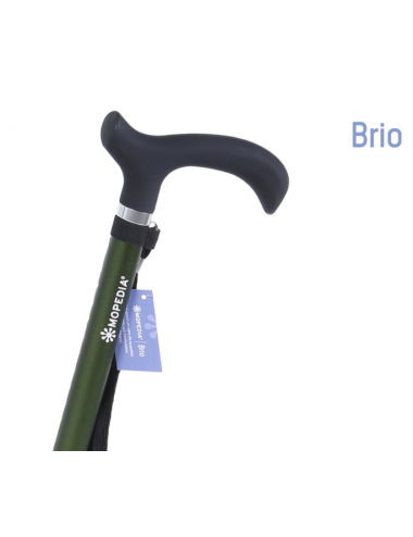 Aluminum cane with Derby handle - green