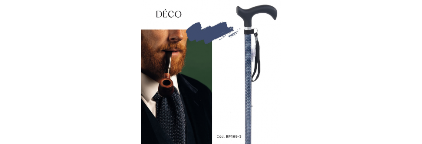 Bastón de aluminio con diseño y mango Derby - AZUL