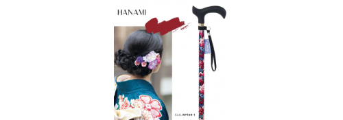 Bastone in alluminio fantasia con manico Derby - FIORI