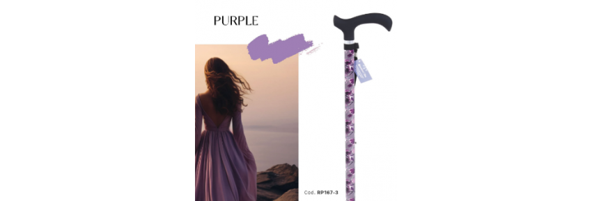 Aluminum cane with Derby handle - BRIO PURPLE