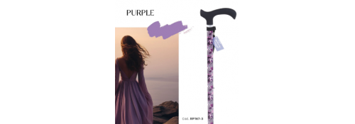 Aluminum cane with Derby handle - BRIO PURPLE