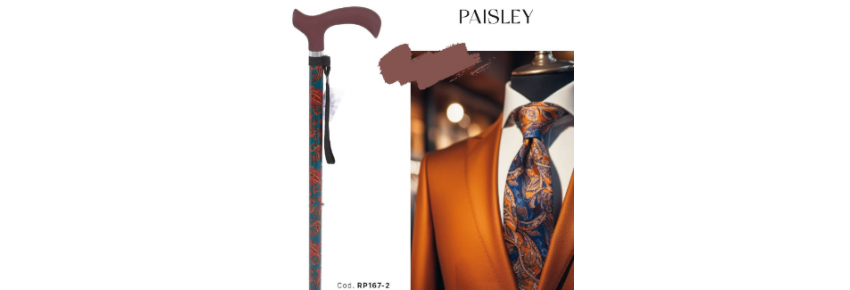 Aluminum cane with Derby handle - BRIO PAISLEY
