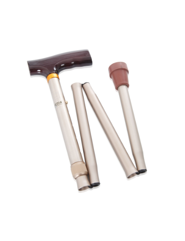 Folding aluminum cane with non-slip tips