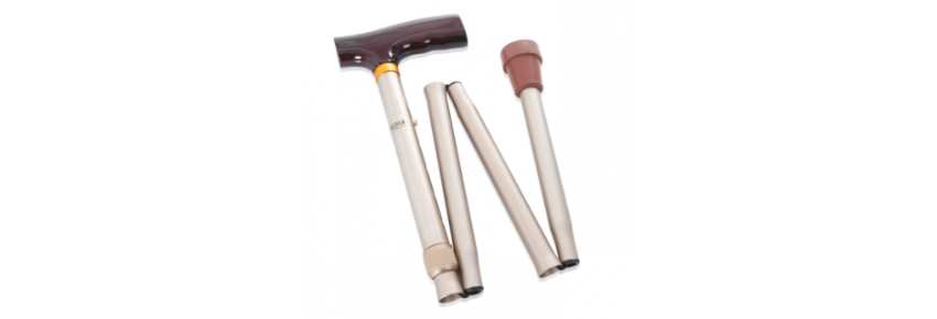 Folding aluminum cane with non-slip tips