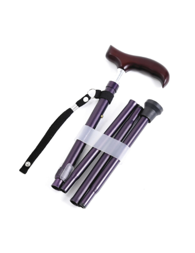 Aluminum folding cane with non-slip tips - Women