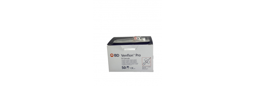 BD Venflon PRO 18G x 45 mm – Paquete de 50 piezas