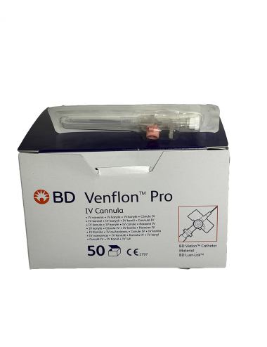 BD Venflon PRO 18G x 45 mm – Paquete de 50 piezas