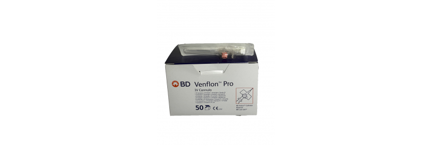 BD Venflon PRO 18G x 45 mm – Paquete de 50 piezas