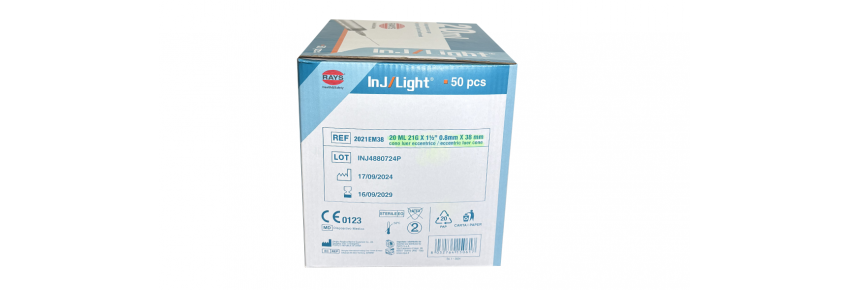 Jeringas InJ/Light® - 20 ml Cono Luer Excéntrico