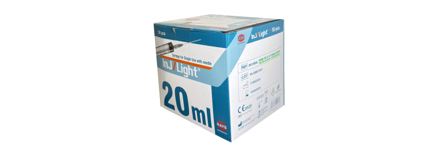 Jeringas InJ/Light® - 20 ml Cono Luer Excéntrico