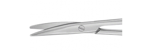 Dissektionsscheren (Strabismus) gebogen – 115 mm, stumpfe Spitzen