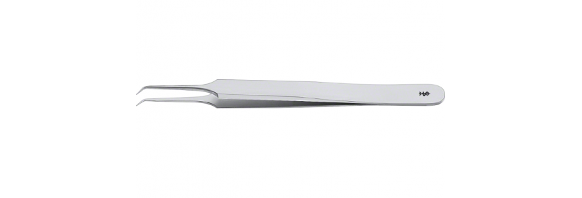 Juwelier-Muster Mikrodressing-Zangen, gewinkelt, 110 mm, Backen 0,30 mm