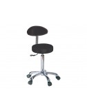 STOOL with backrest - black