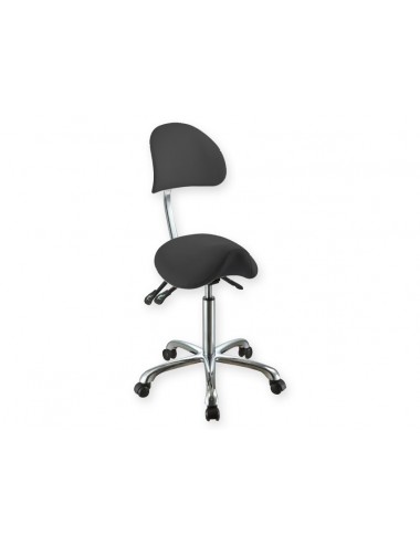 ERGONOMISCHER HOCKER mit Rückenlehne - schwarz