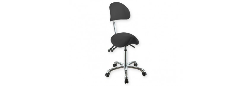 ERGONOMISCHER HOCKER mit Rückenlehne - schwarz