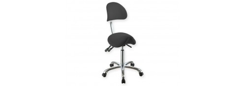 ERGONOMISCHER HOCKER mit Rückenlehne - schwarz